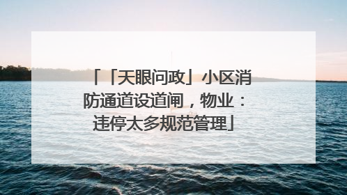 「天眼问政」小区消防通道设道闸，物业：违停太多规范管理