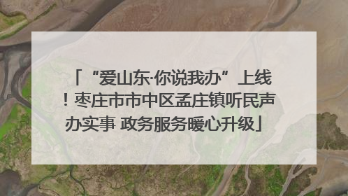“爱山东·你说我办”上线！枣庄市市中区孟庄镇听民声办实事 政务服务暖心升级