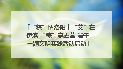 “粽”情洛阳丨“艾”在伊滨 “粽”享露营 端午主题文明实践活动启动