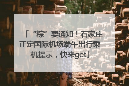 “粽”要通知！石家庄正定国际机场端午出行乘机提示，快来get