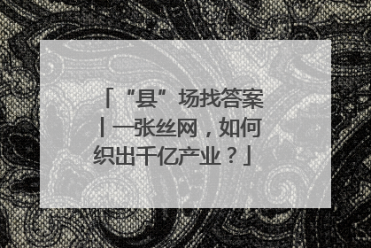 “县”场找答案丨一张丝网，如何织出千亿产业？