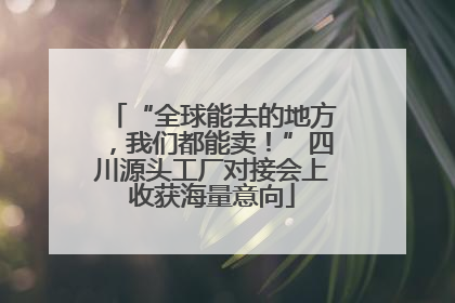 “全球能去的地方，我们都能卖！”四川源头工厂对接会上收获海量意向