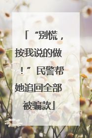 “别慌，按我说的做！”民警帮她追回全部被骗款