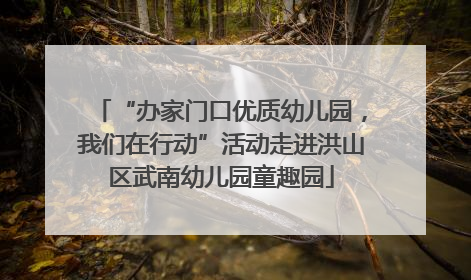 “办家门口优质幼儿园，我们在行动”活动走进洪山区武南幼儿园童趣园