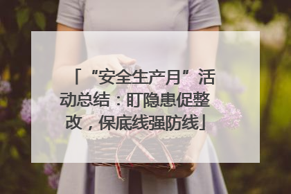 “安全生产月”活动总结：盯隐患促整改，保底线强防线