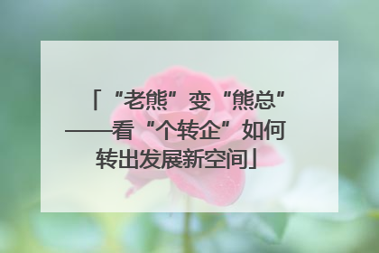 “老熊”变“熊总”——看“个转企”如何转出发展新空间