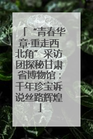“青春华章·重走西北角”采访团探秘甘肃省博物馆：千年珍宝诉说丝路辉煌