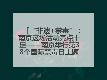 “非遗+禁毒”：南京这场活动亮点十足——南京举行第38个国际禁毒日主题宣传活动