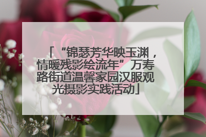 “锦瑟芳华映玉渊，情暖残影绘流年”万寿路街道温馨家园汉服观光摄影实践活动