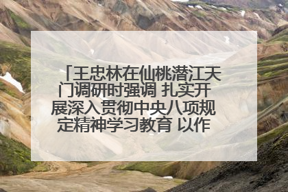 王忠林在仙桃潜江天门调研时强调 扎实开展深入贯彻中央八项规定精神学习教育 以作风建设新成效加快推动高质量发展