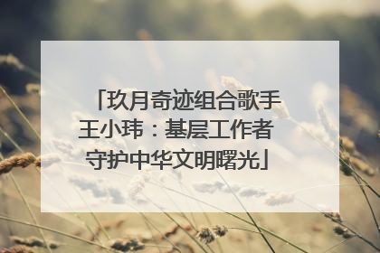 玖月奇迹组合歌手王小玮：基层工作者守护中华文明曙光