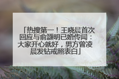 热搜第一！王晓晨首次回应与俞灏明已婚传闻：大家开心就好，男方曾凌晨发钻戒照表白