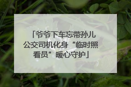 爷爷下车忘带孙儿 公交司机化身“临时照看员”暖心守护