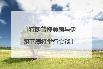 特朗普称美国与伊朗下周将举行会谈