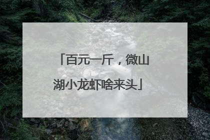 百元一斤，微山湖小龙虾啥来头