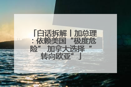白话拆解丨加总理：依赖美国“极度危险” 加拿大选择“转向欧亚”