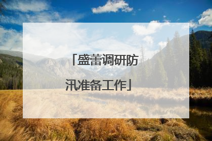 盛蕾调研防汛准备工作