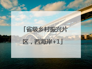 省级乡村振兴片区，西海岸+1