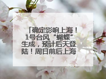 确定影响上海！1号台风“蝴蝶”生成，预计后天登陆！周日前后上海有明显降水