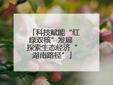 科技赋能“红绿双核”发展 探索生态经济“湖南路径”