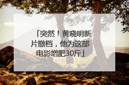 突然！黄晓明新片撤档，他为这部电影增肥30斤