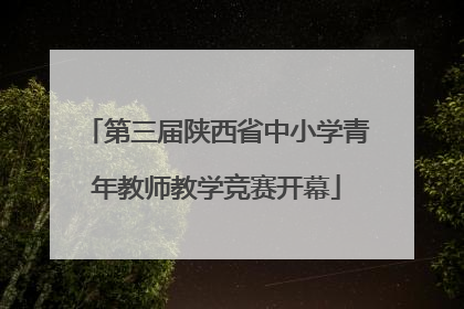 第三届陕西省中小学青年教师教学竞赛开幕