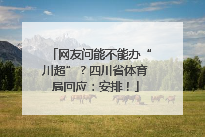 网友问能不能办“川超”？四川省体育局回应：安排！