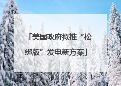 美国政府拟推“松绑版”发电新方案