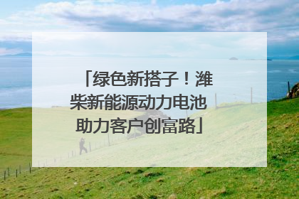 绿色新搭子！潍柴新能源动力电池助力客户创富路
