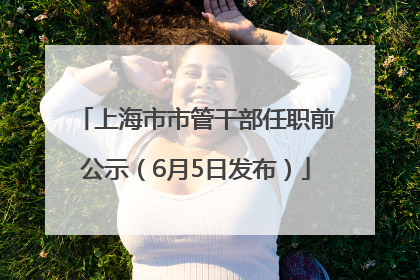 上海市市管干部任职前公示（6月5日发布）