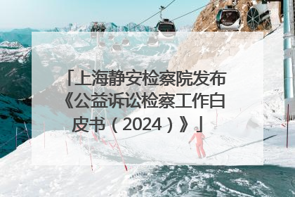 上海静安检察院发布《公益诉讼检察工作白皮书（2024）》