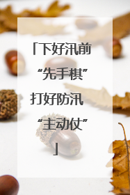 下好汛前“先手棋” 打好防汛“主动仗”