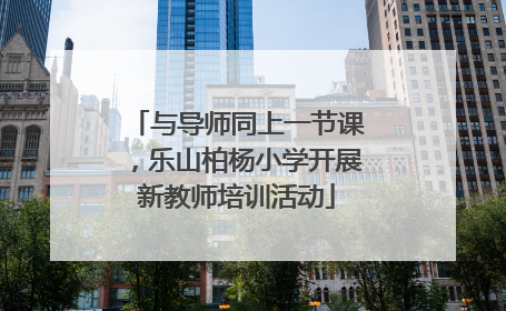 与导师同上一节课，乐山柏杨小学开展新教师培训活动