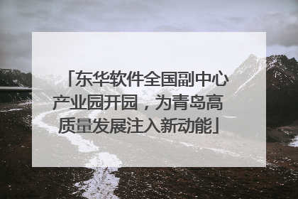 东华软件全国副中心产业园开园，为青岛高质量发展注入新动能