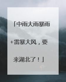 中雨大雨暴雨+雷暴大风，要来湖北了！