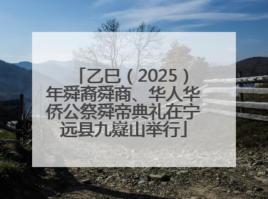乙巳（2025）年舜裔舜商、华人华侨公祭舜帝典礼在宁远县九嶷山举行