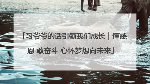 习爷爷的话引领我们成长｜懂感恩 敢奋斗 心怀梦想向未来