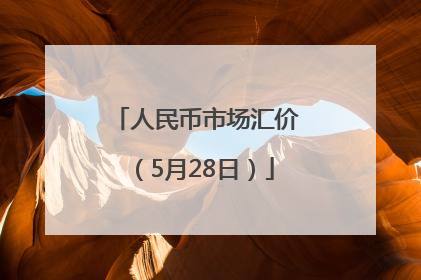 人民币市场汇价（5月28日）