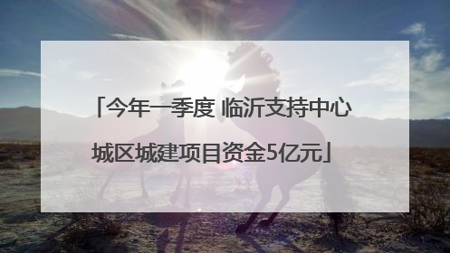 今年一季度 临沂支持中心城区城建项目资金5亿元