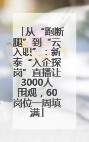 从“跑断腿”到“云入职”：新泰“入企探岗”直播让3000人围观，60岗位一周填满