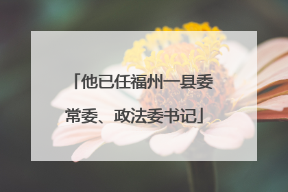他已任福州一县委常委、政法委书记