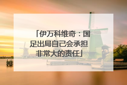 伊万科维奇：国足出局自己会承担非常大的责任
