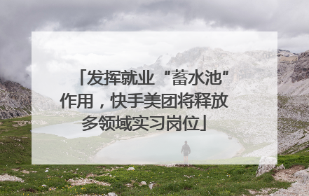 发挥就业“蓄水池”作用，快手美团将释放多领域实习岗位