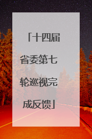 十四届省委第七轮巡视完成反馈