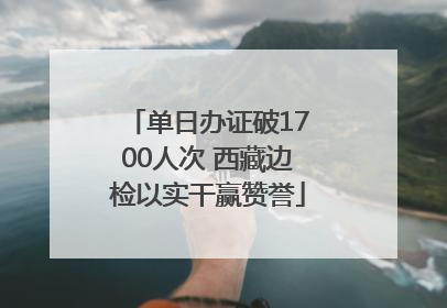 单日办证破1700人次 西藏边检以实干赢赞誉