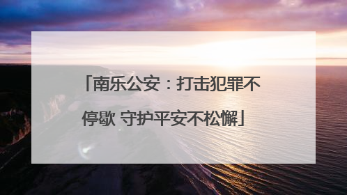 南乐公安：打击犯罪不停歇 守护平安不松懈