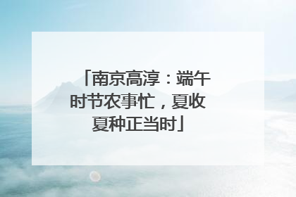 南京高淳：端午时节农事忙，夏收夏种正当时