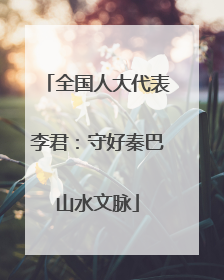 全国人大代表李君：守好秦巴山水文脉