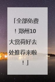 全部免费！郑州10大赏荷好去处推荐来啦！