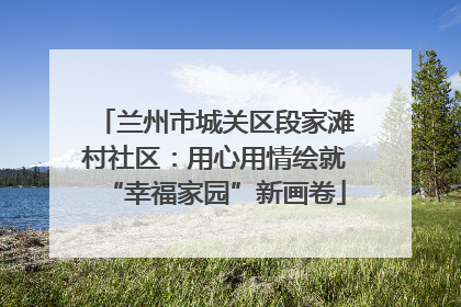 兰州市城关区段家滩村社区：用心用情绘就“幸福家园”新画卷